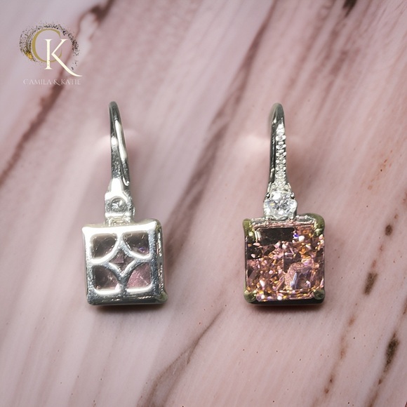 Beautiful  Padparadscha Sapphire Earrings - Picture 4 of 6